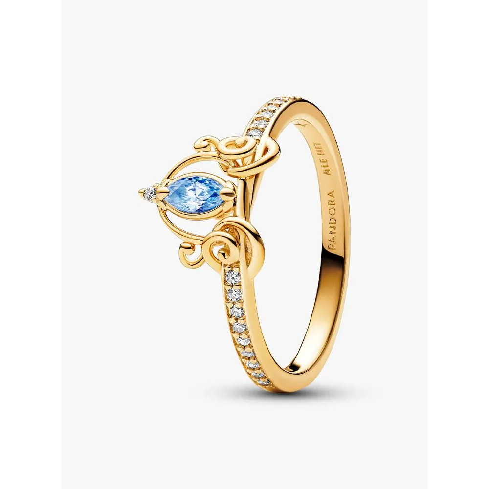 Photo présentant l’intégralité de la Pandora Bague Disney Carrosse De Cendrillon Métal Doré À L'Or 14 Carats