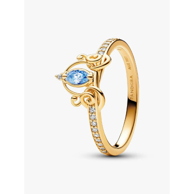 Photo présentant l’intégralité de la Pandora Bague Disney Carrosse De Cendrillon Métal Doré À L'Or 14 Carats