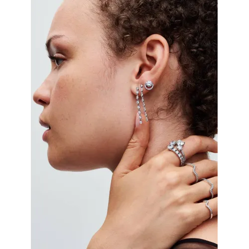 Photo présentant l’intégralité de la Pandora Bague Scintillante Cœur Double Argent Massif