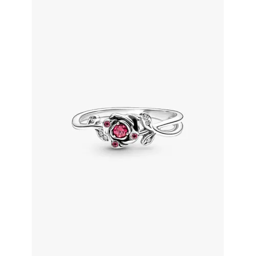 Image montrant la totalité de la Pandora Bague Disney La Belle Et La Bête Rose Argent Massif
