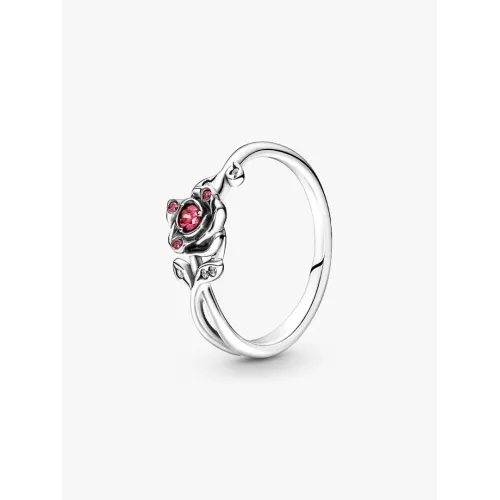 Image montrant la totalité de la Pandora Bague Disney La Belle Et La Bête Rose Argent Massif