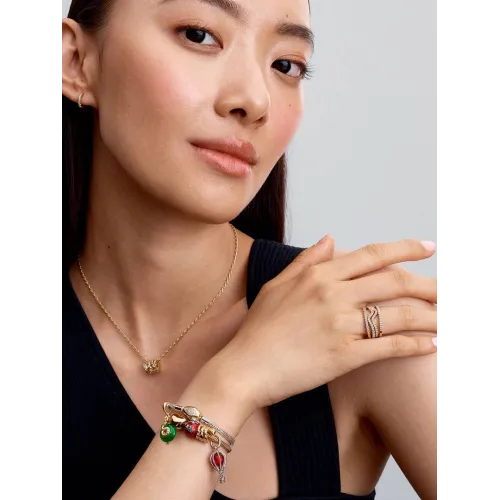 PANDORA BAGUE VAGUE SCINTILLANTE MÉTAL DORÉ À L’OR 14 CARATS