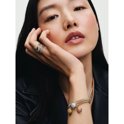 PANDORA BAGUE VAGUE SCINTILLANTE MÉTAL DORÉ À L’OR 14 CARATS