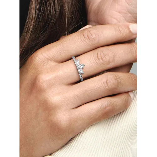 Photo présentant l’intégralité de la Pandora Bague Herbier Scintillant Argent Massif