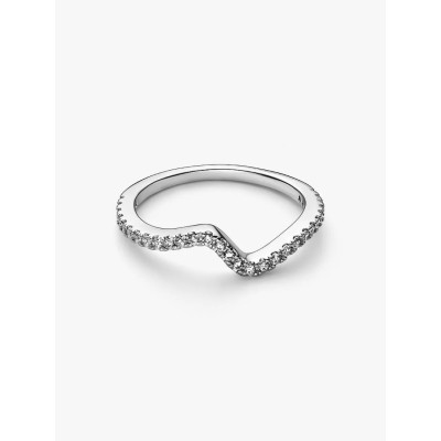 Image montrant la totalité de la Pandora Bague Vague Scintillante Argent Massif