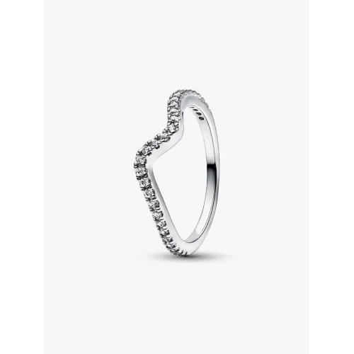 Photo présentant l’intégralité de la Pandora Bague Vague Scintillante Argent Massif