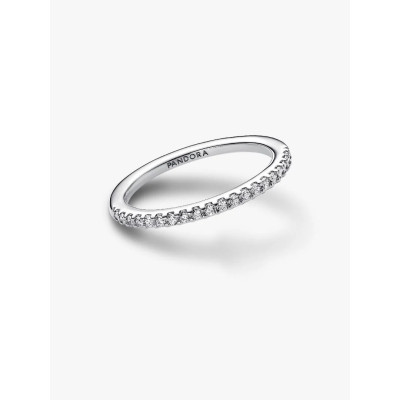 Image montrant la totalité de la Pandora Anneau Scintillant Argent Massif