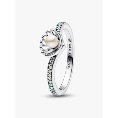 PANDORA BAGUE PERLE DE CULTURE D’EAU DOUCE TRAITÉE PRINCESSE DISNEY ARIELLE COQUILLAGE