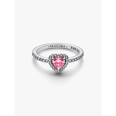 Image montrant la totalité de la Pandora Bague Cœur Rose Surélevé Argent Massif