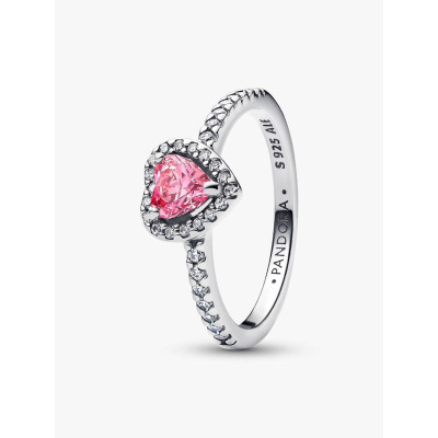 Photo présentant l’intégralité de la Pandora Bague Cœur Rose Surélevé Argent Massif