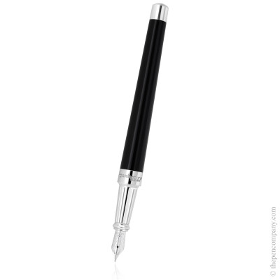 Photo montrant l'intégralité du Stylo S.T. Dupont Stylo Plume Liberté En Laque Noire Et Finitions Palladiées