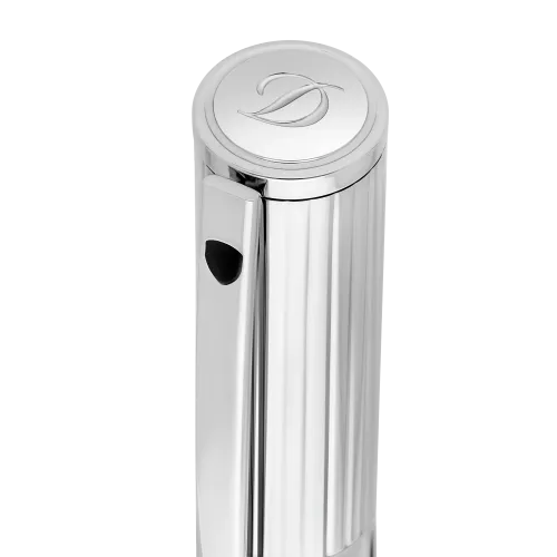 S.T. DUPONT STYLO PLUME D‑INITIAL BI‑MATIÈRE CUIR & CHROME