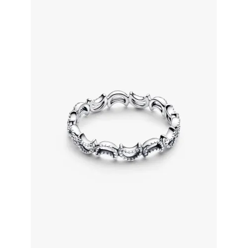 Photo présentant l’intégralité de la Pandora Bague Croissant De Lune Argent Massif