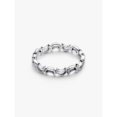 Image montrant la totalité de la Pandora Bague Croissant De Lune Argent Massif