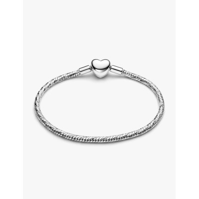 Visuel illustrant l’ensemble de la PandoraBracelet Maille Serpent Facetté Fermoir Cœur