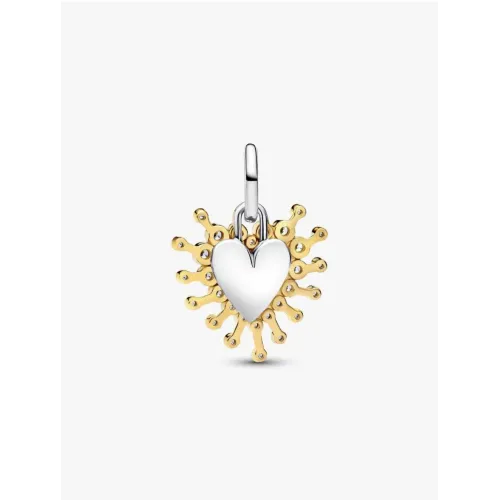 Photo présentant l’intégralité de la Pandora Charm Pendant Double Cœur Étincelant
