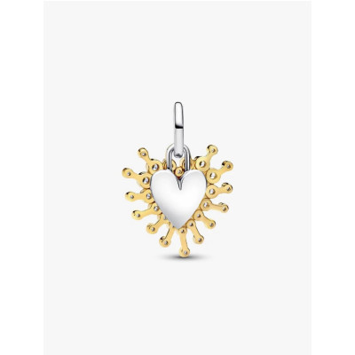 Visuel illustrant l’ensemble de la Pandora Charm Pendant Double Cœur Étincelant