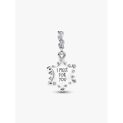 Visuel illustrant l’ensemble de la Pandora Charm Pendant Double Flocon de Neige Opalescent