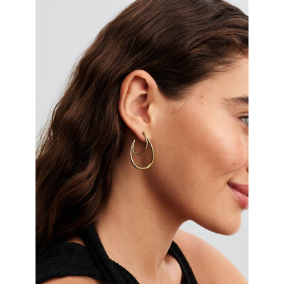 Pandora Créoles Doubles de Forme Organique sur un mannequin