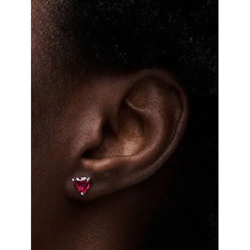 Image montrant la totalité de la Clous d’Oreilles Cœur Rouge