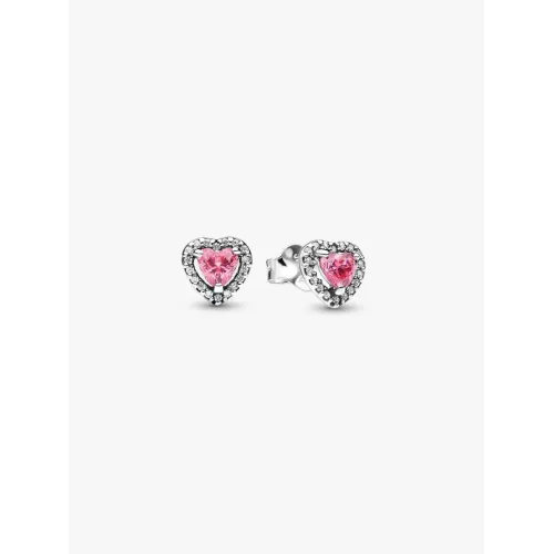 Photo présentant l’intégralité de la Clous d’Oreilles Cœurs Surélevés Roses