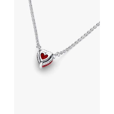 Visuel illustrant l’ensemble de la Collier Pendant Halo Cœur Scintillant