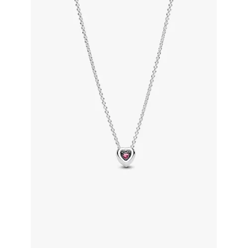 mage montrant la totalité de la Collier Cœur Surélevé Rose
