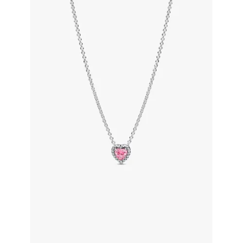 mage montrant la totalité de la Collier Cœur Surélevé Rose