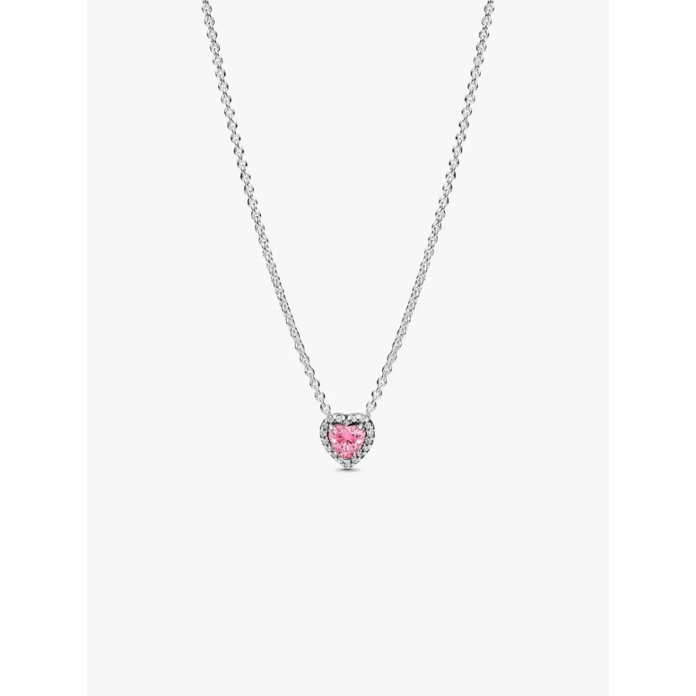 mage montrant la totalité de la Collier Cœur Surélevé Rose