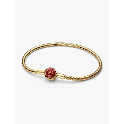 Photo présentant l’intégralité de la Bracelet Maille Serpent Disney La Belle et La Bête Rose Enchantée