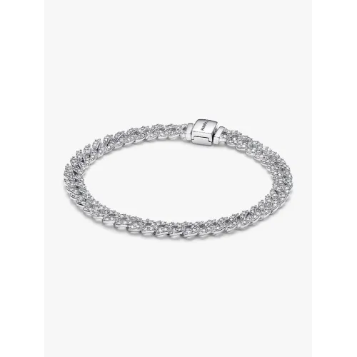 Photo présentant l’intégralité de la Bracelet Maille Cubaine Pavé Pandora Timeless
