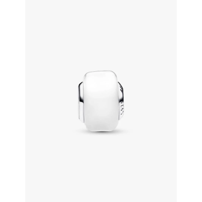 Image montrant la totalité du Mini Charm En Verre De Murano Blanc