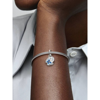 PANDORA CHARM PENDANT DOUBLE PAPILLON BLEU & CITATION
