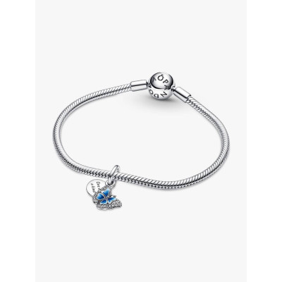 PANDORA CHARM PENDANT DOUBLE PAPILLON BLEU & CITATION