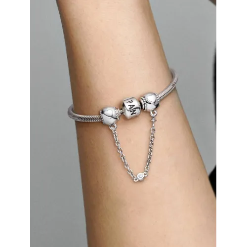 PANDORA CHARM CLIP CHAÎNE DE CONFORT CŒURS EN RELIEF