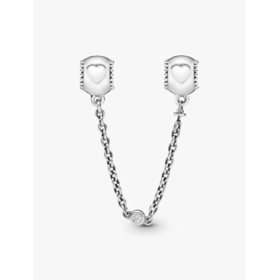 PANDORA CHARM CLIP CHAÎNE DE CONFORT CŒURS EN RELIEF