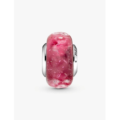Visuel illustrant l’ensemble de la Charm Verre De Murano Rose Ondulé Fantaisie