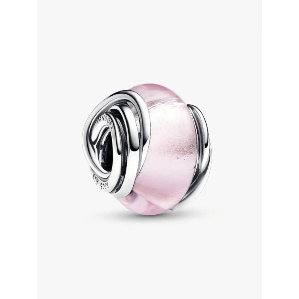 PANDORA CHARM VERRE DE MURANO ROSE ENCERCLÉ