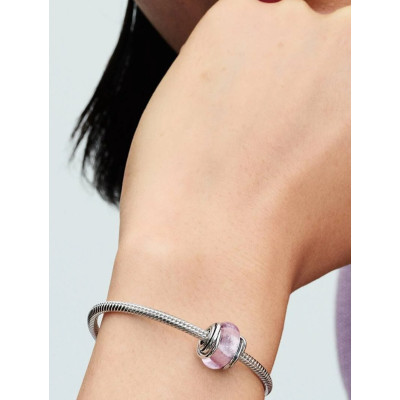 PANDORA CHARM VERRE DE MURANO ROSE ENCERCLÉ