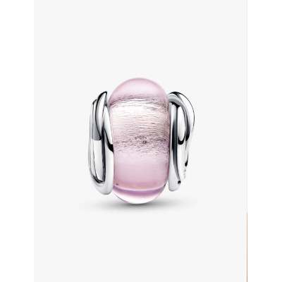 PANDORA CHARM VERRE DE MURANO ROSE ENCERCLÉ