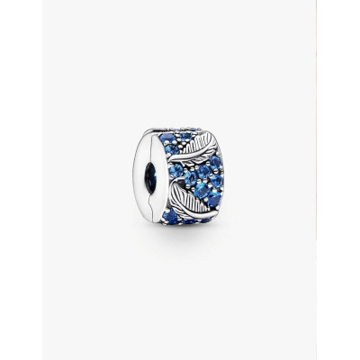 PANDORA CHARM CLIP PLUME COURBE & PAVÉ ARGENT MASSIF