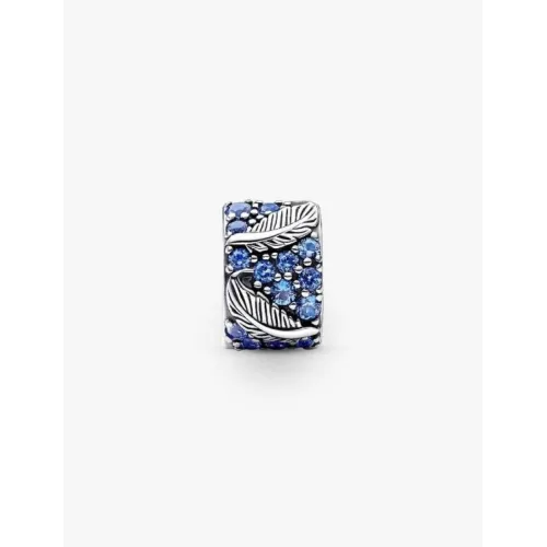 PANDORA CHARM CLIP PLUME COURBE & PAVÉ ARGENT MASSIF