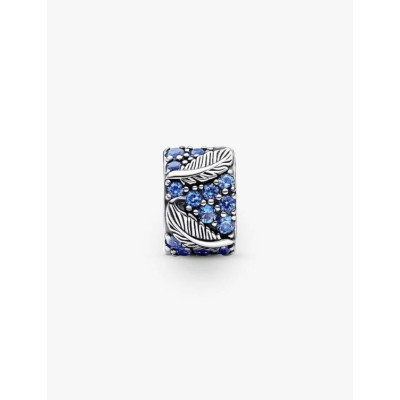 PANDORA CHARM CLIP PLUME COURBE & PAVÉ ARGENT MASSIF