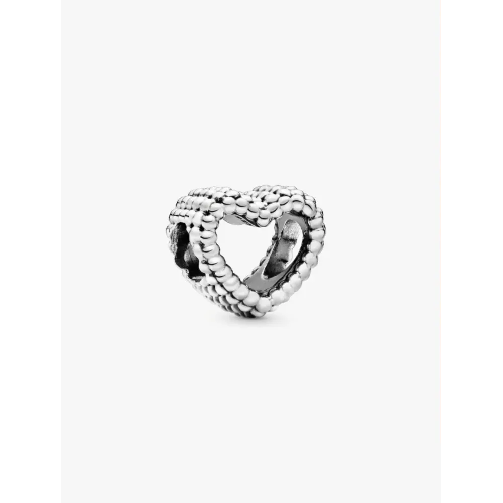 PANDORA CHARM COEUR OUVERT PERLÉ ARGENT MASSIF