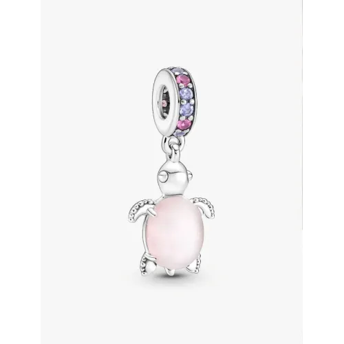 PANDORA CHARM PENDANT TORTUE DE MER ROSE EN VERRE DE MURANO