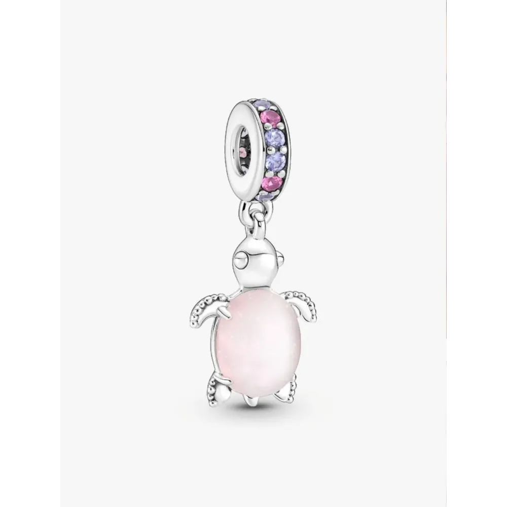 PANDORA CHARM PENDANT TORTUE DE MER ROSE EN VERRE DE MURANO