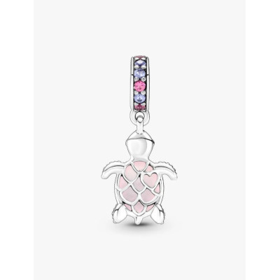 PANDORA CHARM PENDANT TORTUE DE MER ROSE EN VERRE DE MURANO