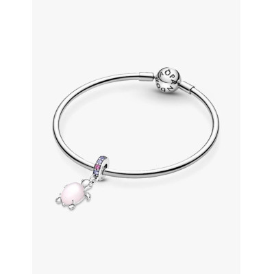 PANDORA CHARM PENDANT TORTUE DE MER ROSE EN VERRE DE MURANO