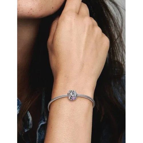 PANDORA CHARM MARGUERITE VIOLETTE AJOURÉ ARGENT MASSIF