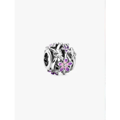 PANDORA CHARM MARGUERITE VIOLETTE AJOURÉ ARGENT MASSIF